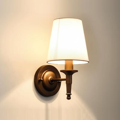 Friendly Fresh Finds Creative LED Fabric Lampshade Wall Lamp Bedside Light For Cozy Home Decor retro Base not Including Bulb 12 W