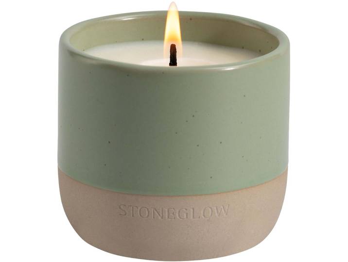 Stoneglow Duftkerze Elements grün H 7 cm D 7.9 cm 40 hr - Material: Keramik/Wachs - Duftkerze