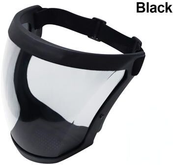 Youfap Market Home Kitchen Splash Protection Mask Anti Fog, Reusable Full Face Shield Windproof With Filter black And White