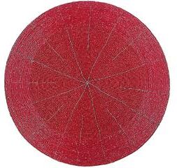 IH Casa Decor Christmas Beaded Round Placemat Red - Set of 4