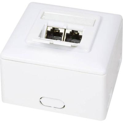 LogiLink Netzwerkdose Aufputz CAT 6 2 Port Weiß