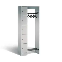 Büro Garderobe mit 5 Fächer und 5 Kleiderbügeln