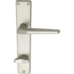 Grundmann, Türgriff + Türgarnitur, Türbeschlag WG 2000 Türgriff Innentür auf Schild WC 90 Aluminium neusilber (Türgriff)
