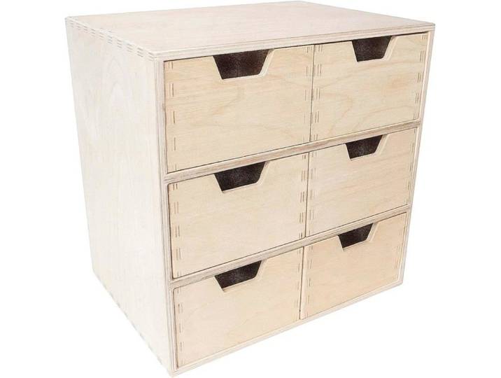Commode en Bois Creative Deco 6 Tiroirs 28 5 x 20 x 28 5 cm Organisateur de Bureau