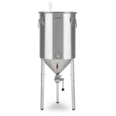 Klarstein Gärkeller Pro XL Fermentierkessel 60 Liter Ablassventil 304-Edelstahl Silber-Metallic