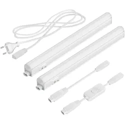 ledscom.de LED Unterbau-Leuchten Rigel, je 31,3cm, mit Schalter, je 445lm, weiß, 2er Set