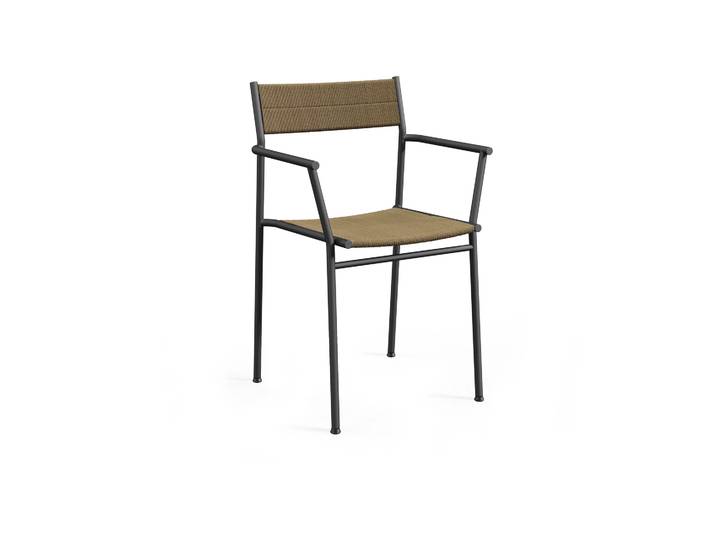 Northern Chaise avec accoudoirs Vev Black-brown rope