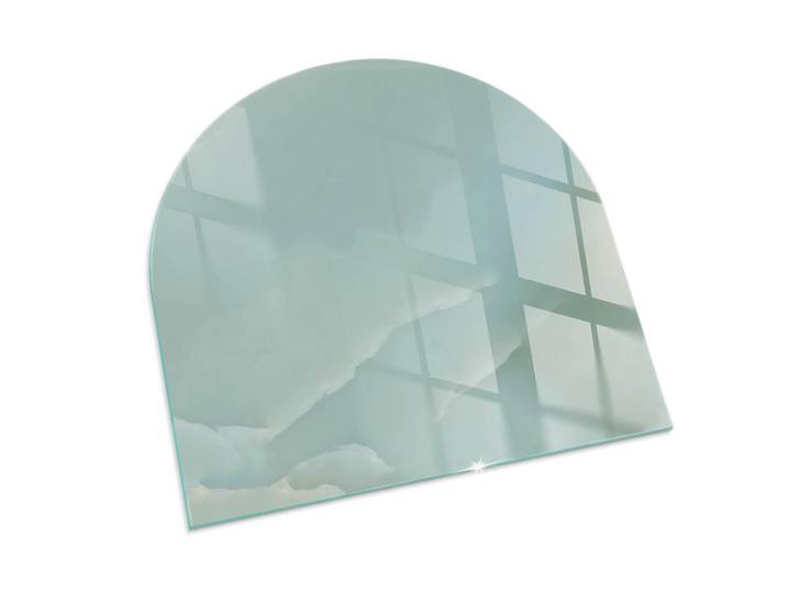 Tulup Kaminbodenplatte 100x100 cm - Zartes Marmormuster, Türkis, Glas, Quadratisch, 100x100x0.4 cm, Elektrogeräte, Heizgeräte, Elektrokamine