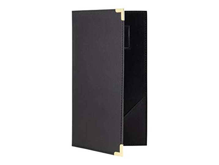 Securit rekenmap Classic, ca. 13 x 24 cm, zwart, klassiek, met vakken voor bankbiljetten, creditcards en kassabonnementen