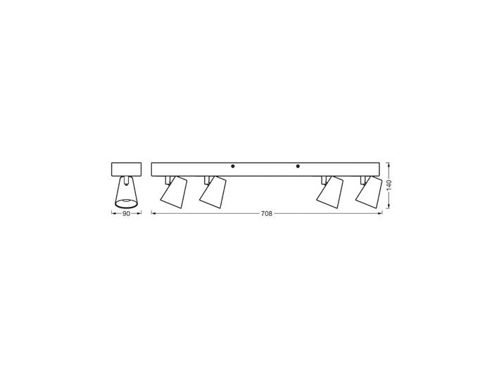 OSRAM LED-Deckenleuchte NEPTUNE, CLICK-SELECT, 4 Spots, weiß NEPTUNE CLICK-SELECT, weiß / opal, für Wohn- / Esszimmer, Metall, Modern