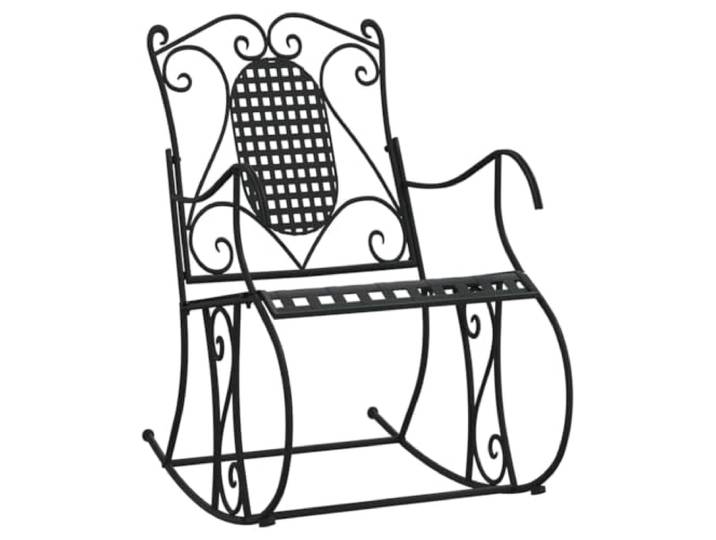 KLGBNCVE Schaukelstuhl 84 cm Schwarz Stahl Witterungsbeständig, Hohe Rückenlehne, Elegantes Design, Für Garten Terrasse Balkon