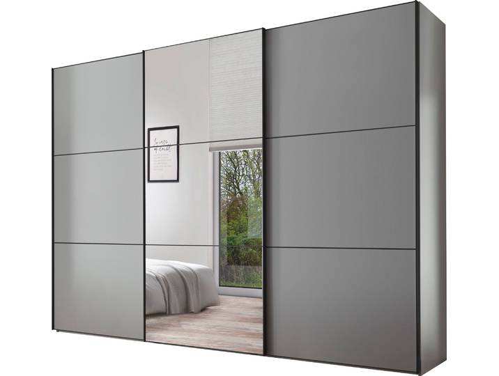 Schwebetürenschrank, 249x222 cm, Holzwerkstoff, Saphir, Mit Spiegeltüre, Modern, Staud