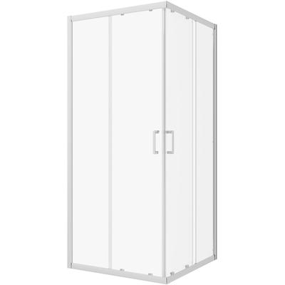 Eckdusche WELLTIME "New Trento", grau (chromfarben), B:70cm H:195cm T:70cm, Duschkabinen, Extrahohe 195cm, 6mm ESG, verbessertes Rollensystem