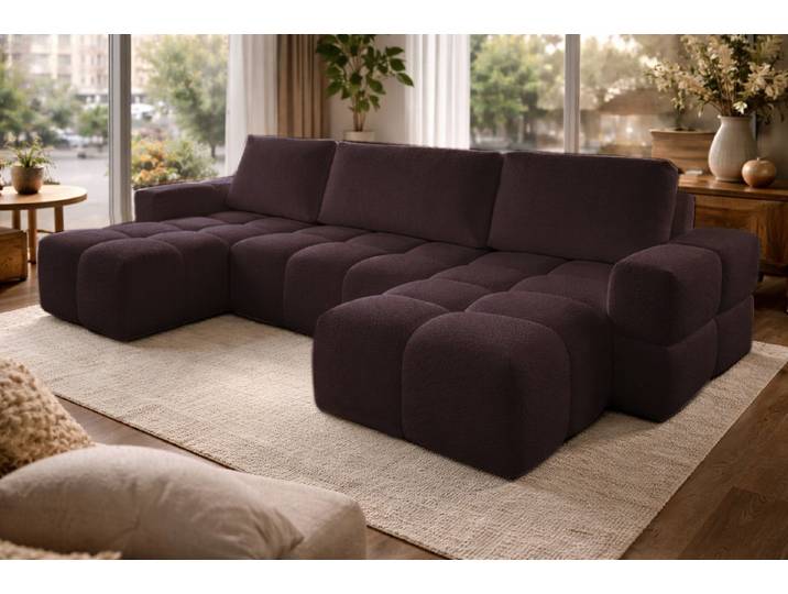 Compleo Ecksofa Wolke U Form, Eckcouch bubble, Praktische Bequeme Ecksofa WOLKS, Ecksofa Wolke mit Bettkasten