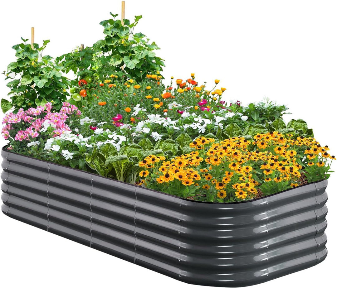 Dakota Fields Outdoor Raised Garden Bed Grey 180x90x45cm