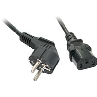 Netzkabel Schutzkontakt an C13, Stromversorgung schwarz, 3m