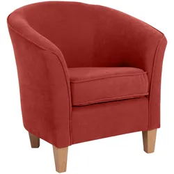 SESSEL Karine Bezug Veloursstoff Buche natur / terracotta