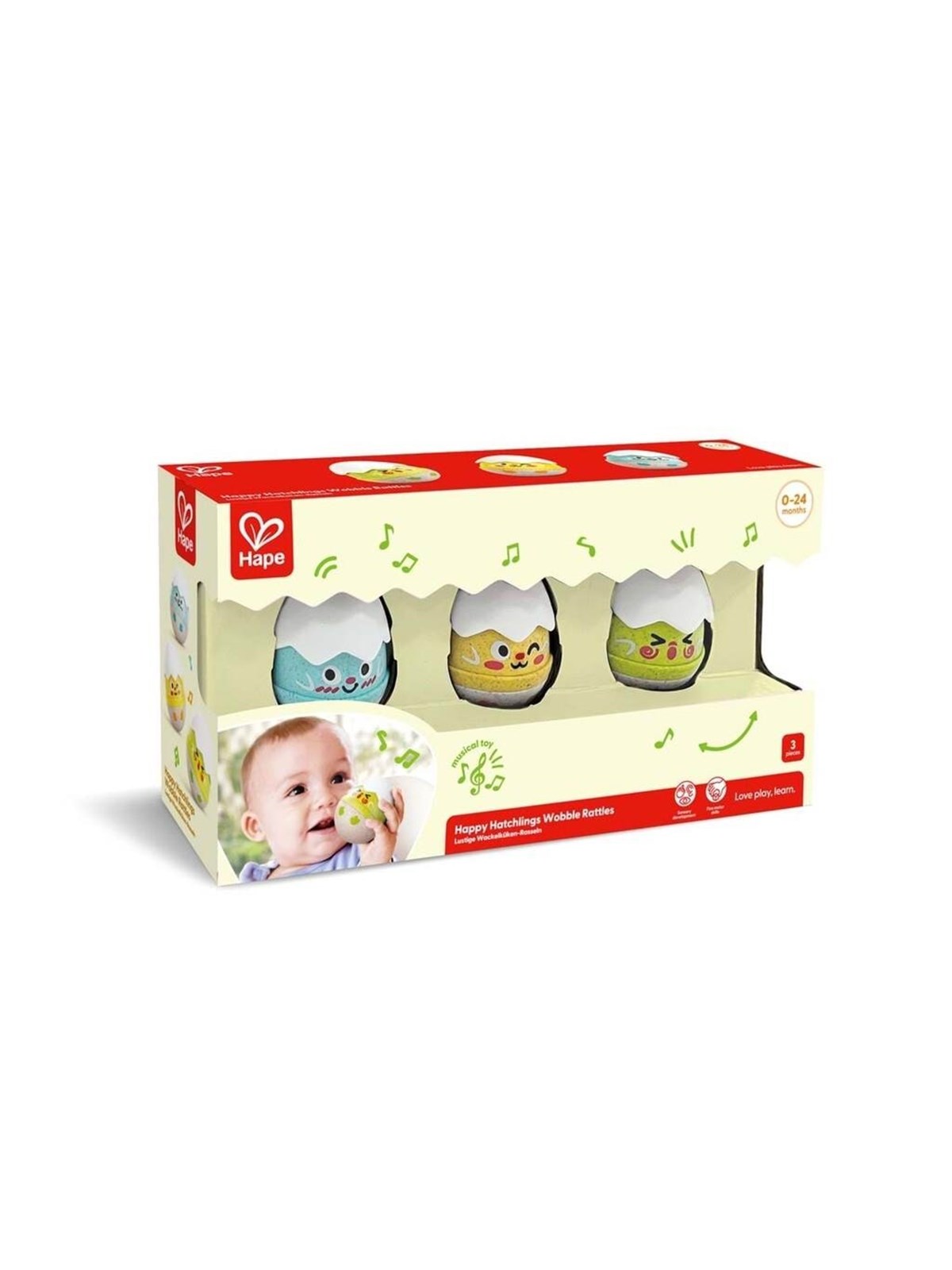 Hape Wobble Rattle Egg Set