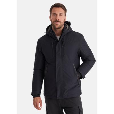 Outdoorjacke HERO BY JOHN MEDOOX "JAN Winter Outdoor Jacke Kapuze", Herren, Gr. M, schwarz (schwarz asphalt), 100% Polyester, comfort fit, Jacken Outdoorjacke, Winter Outdoor Jacke Kapuze für Herren