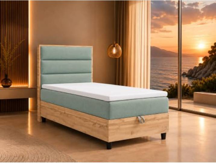 Best For Home Trinity K-1 Plate Single Boxspringbett 100x200 cm mit Topper