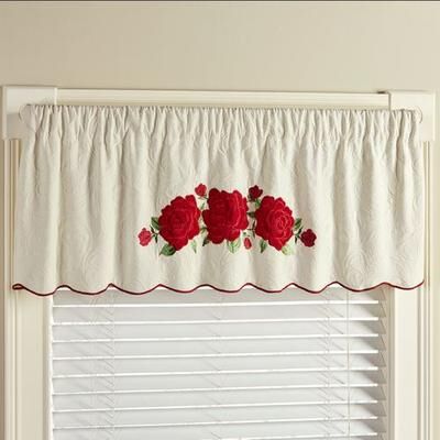 Touch of Class Bella Rosa Scalloped Valance Red 60 x 18, 60 x 18, Red