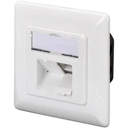 Digitus CAT 6A Klasse EA, Anschl.dose, geschir.,2xRJ45,LSA reinweiß, Unterputz, horizontale Kabelinstallation