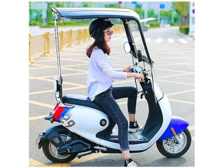 YDHSIKK Regenschirm Motorrad Dach Elektrisches Fahrrad-Taschendach, vollständig geschlossen, transparentes Baldachin for Motorroller(B)