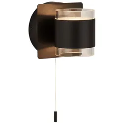Wandlampe Wandleuchte Badezimmerlampe LED Wohnzimmerlampe schwarz klar 10 cm
