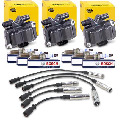 Bestprice 3x Zündspule + Zündkabelsatz + 6x Zündkerze [Hersteller-Nr. 40669628] für Smart