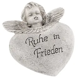 Herz mit Engel "Ruhe in Frieden", 12 x 9,5 x 4 cm