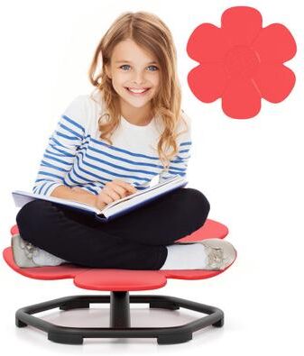 Costway Kids Sensory Swivel Chair Elephant Petal 360° Spinning Chair-Red