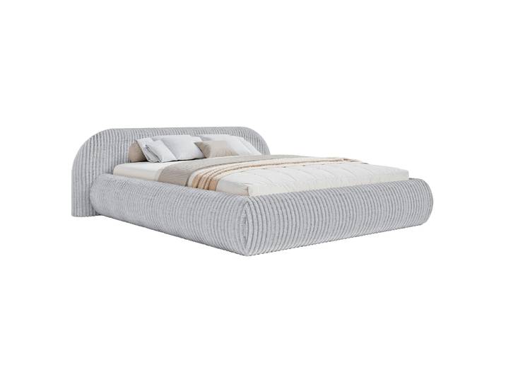 Gepolstertes Bett 160x200 cm Shels Low grau dicker Cord
