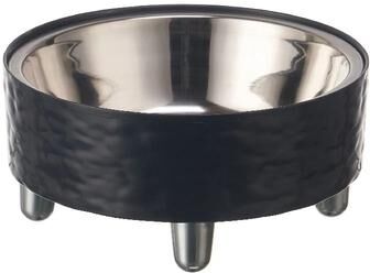 Uplifted Finds Elevated Stainless Steel Water Ripple Pet Bowl black