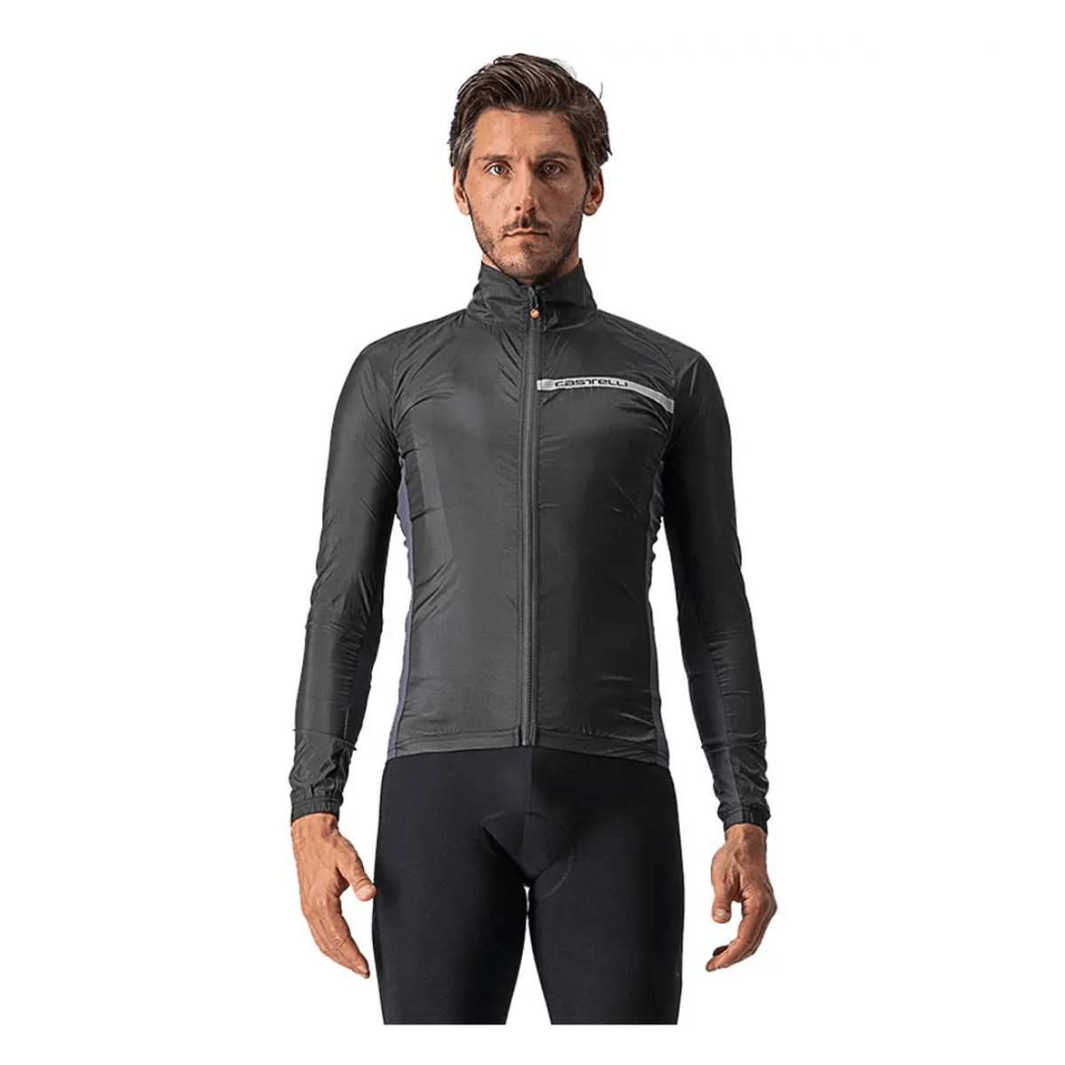 Casaco corta-vento Castelli Squadra Stretch Preto Claro, Tamanho S Homem