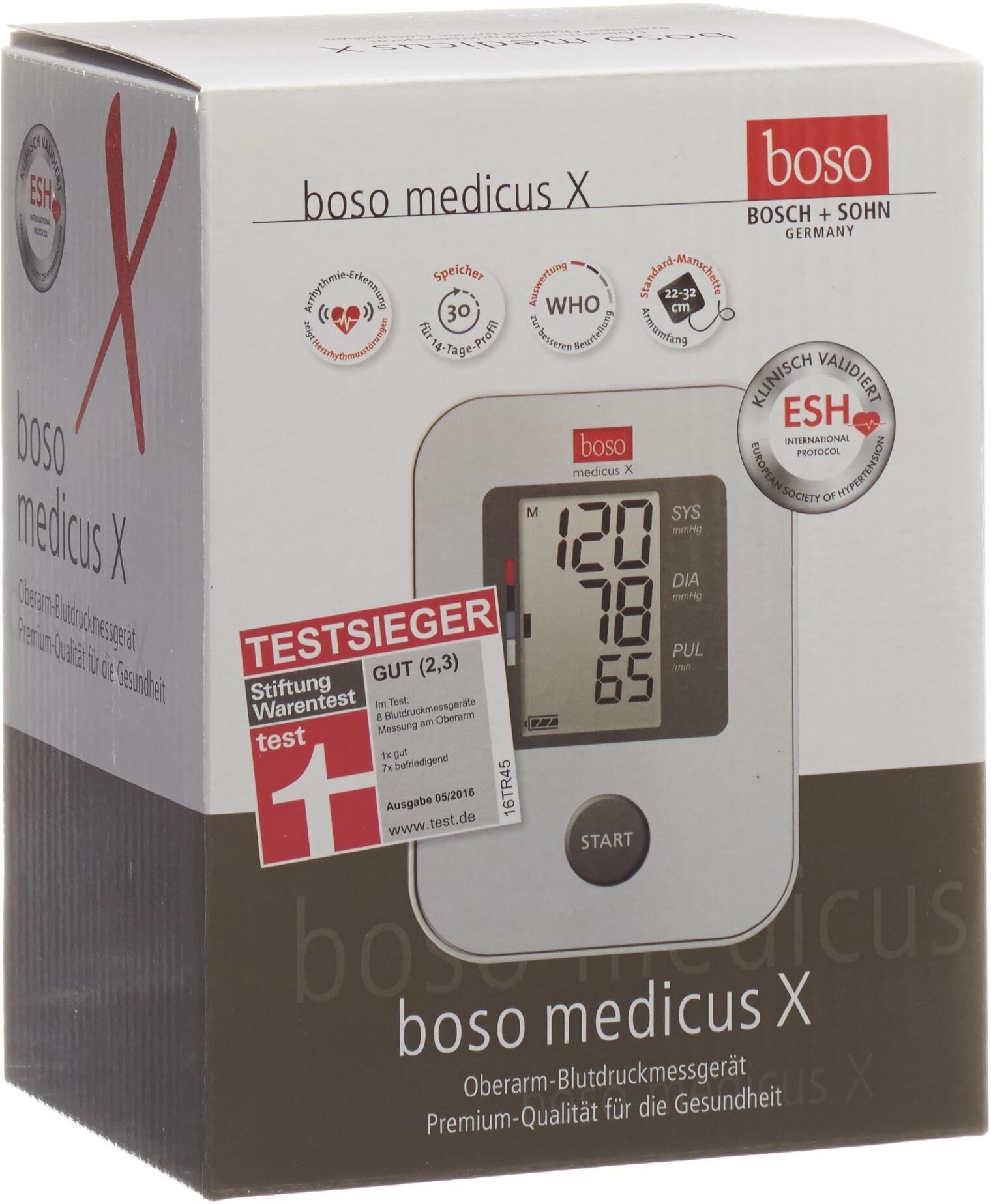 Blutdruckmessgerät "Boso Medicus X", Damen, weiss (grau), Blutdruckmessgeräte Blutdruckmessgerät grau Einheitsgröße