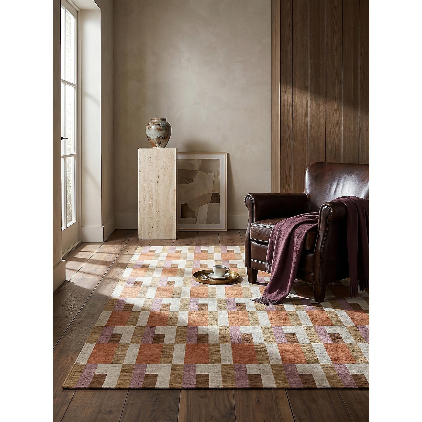 Teppich geometrisch Orange-Natur 120 x 170 cm - COQUET Kadima Design