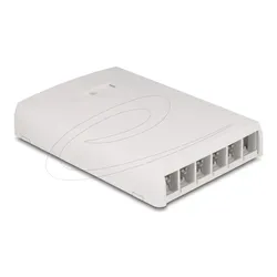 DELOCK Keystone Leergehäuse Aufputz 6-Port für Glasfaser und Netzwerk weiß