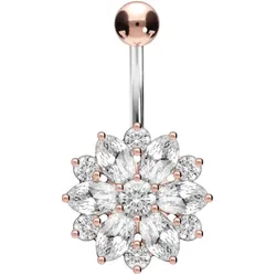 Titan Bananabell mit 925er Silber-Design KRISTALLBLUME