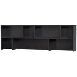 Aufsatzschrank New Gravure aus Kiefernholz, skandinavisch, schwarz, 7 Fächer, für Sideboard