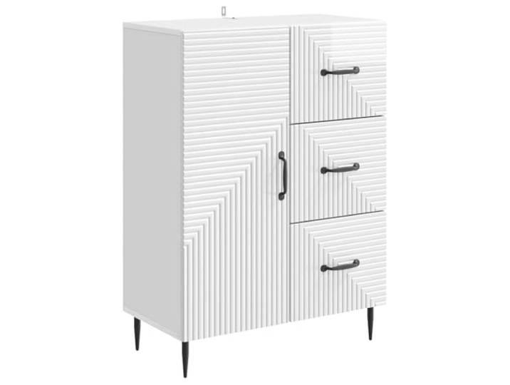 HKTMGDNG Sideboard Hochglanz Weiß 66x34,5x89,5 cm Kommode Holzwerkstoff Kompakter Beistellschrank für Wohnzimmer und Schlafzimmer mit 3 Schubladen und Tür für strukturierte Ordnung.