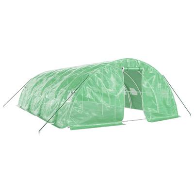 Helloshop26 - Gewächshauszelt für Pflanzen Blumen und Gemüse mit Stahlrahmen 40 m² 8 x 5 x 2,3 m grün 02_0044590