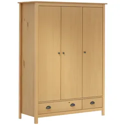 vidaXL Kleiderschrank mit 3 Türen Hill 127x50x170cm Massivholz Kiefer