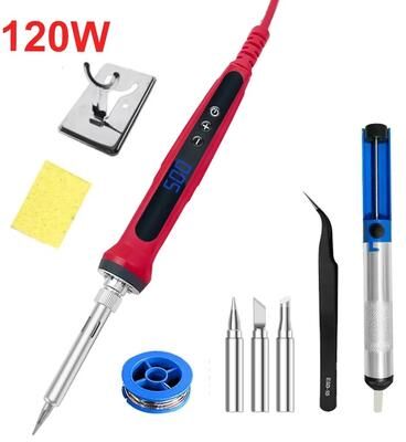 Inspired Finds PrecisionPro 80 W Digital LCD Soldering Iron Kit Adjustable Heat For Electronics & DIY 120w set2 220v Eu Plug