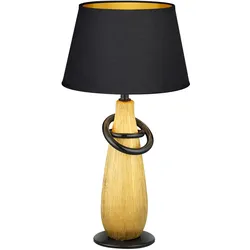 Tischlampe Nachttischleuchte Schlafzimmer Esszimmer Keramik Gold LED Tischleuchte, Schnurschalter, 5,5W 470lm warmweiß, DxH 20x38 cm