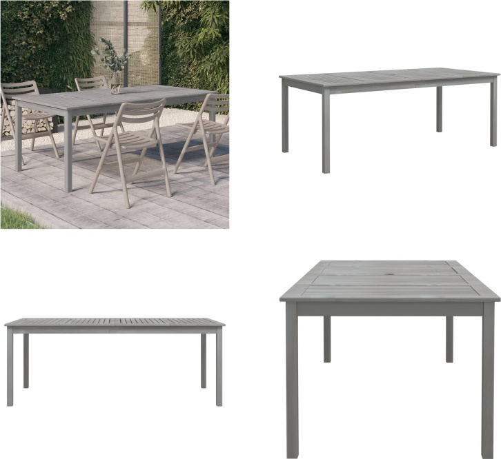 vidaXL Gartentisch Grau 200x100x75 cm Massivholz Akazie - Gartentisch - Gartentische - Gartenmöbel - Tisch