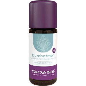 Taoasis Saunaaufguss Durchatmen, Konzentrat, Eukalyptus, Ravintsara & Menthol, mit ätherischen Ölen, 10 ml