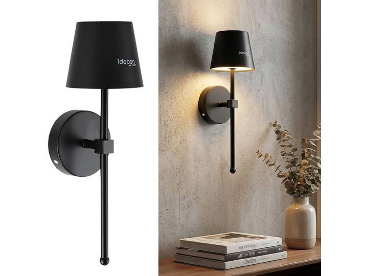 Kabellose Wandleuchte mit Fernbedienung, schwarz