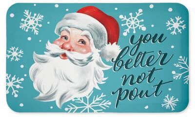 "Stupell Better Not Pout Holiday Santa Printed Anti-Fatigue Floor Mat, 30""x18"""