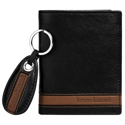 Geldbörse BRUNO BANANI "BRUNO BANANI Herren, Damen SCHLÜSSELANHÄNGER SET echt Leder", Herren, schwarz, Leder, Kleinlederwaren, echt Leder