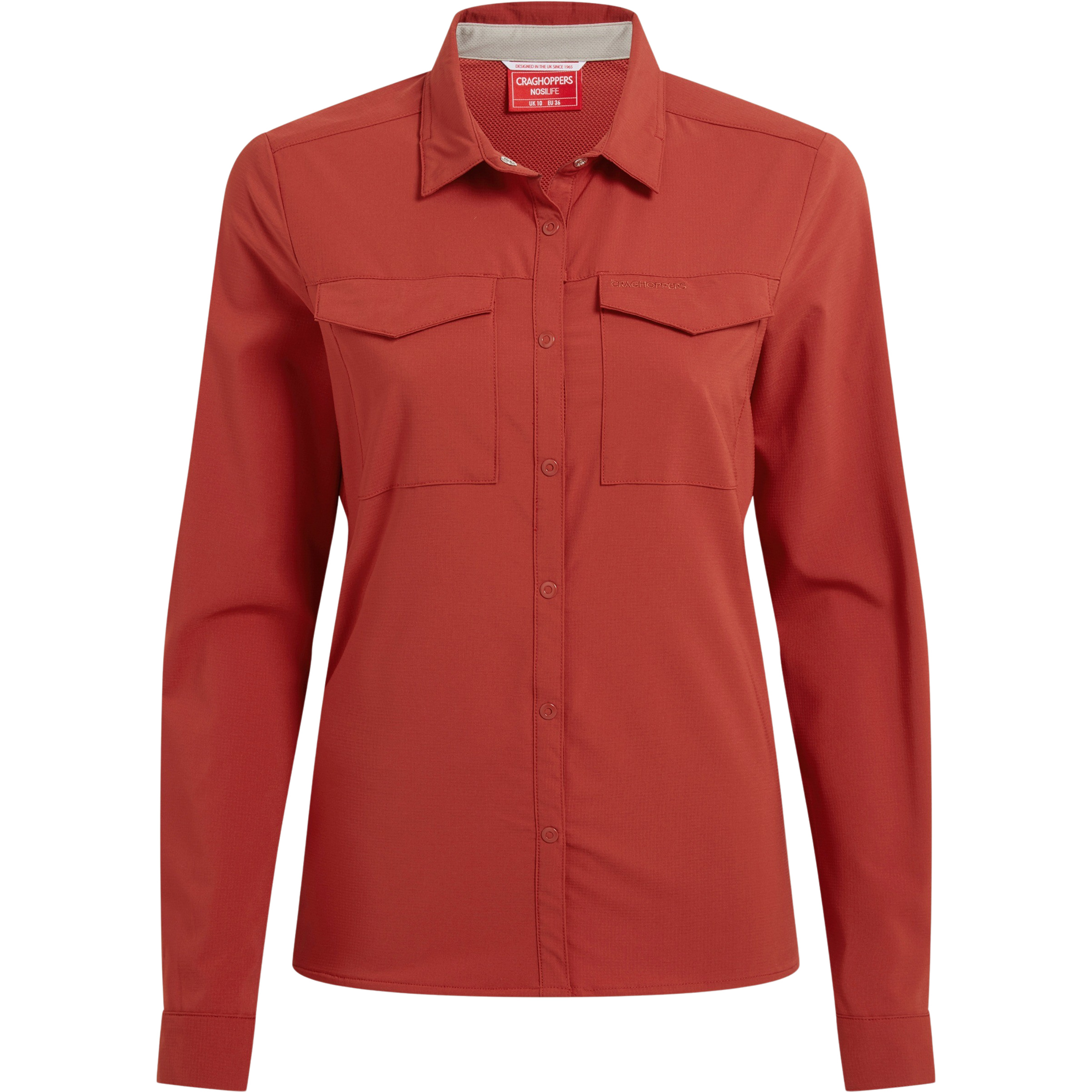 Craghoppers Nosilife Pro II Damen Blusen rot Größe M Camping Klein verpackbar